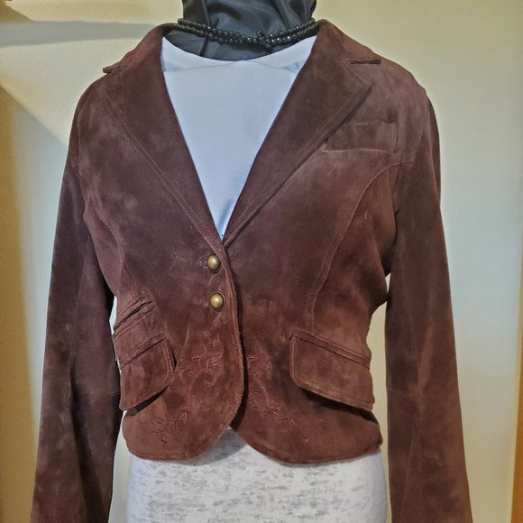 SAGURAO Brown Suede Jacket Blazer - Picture 1 of 9